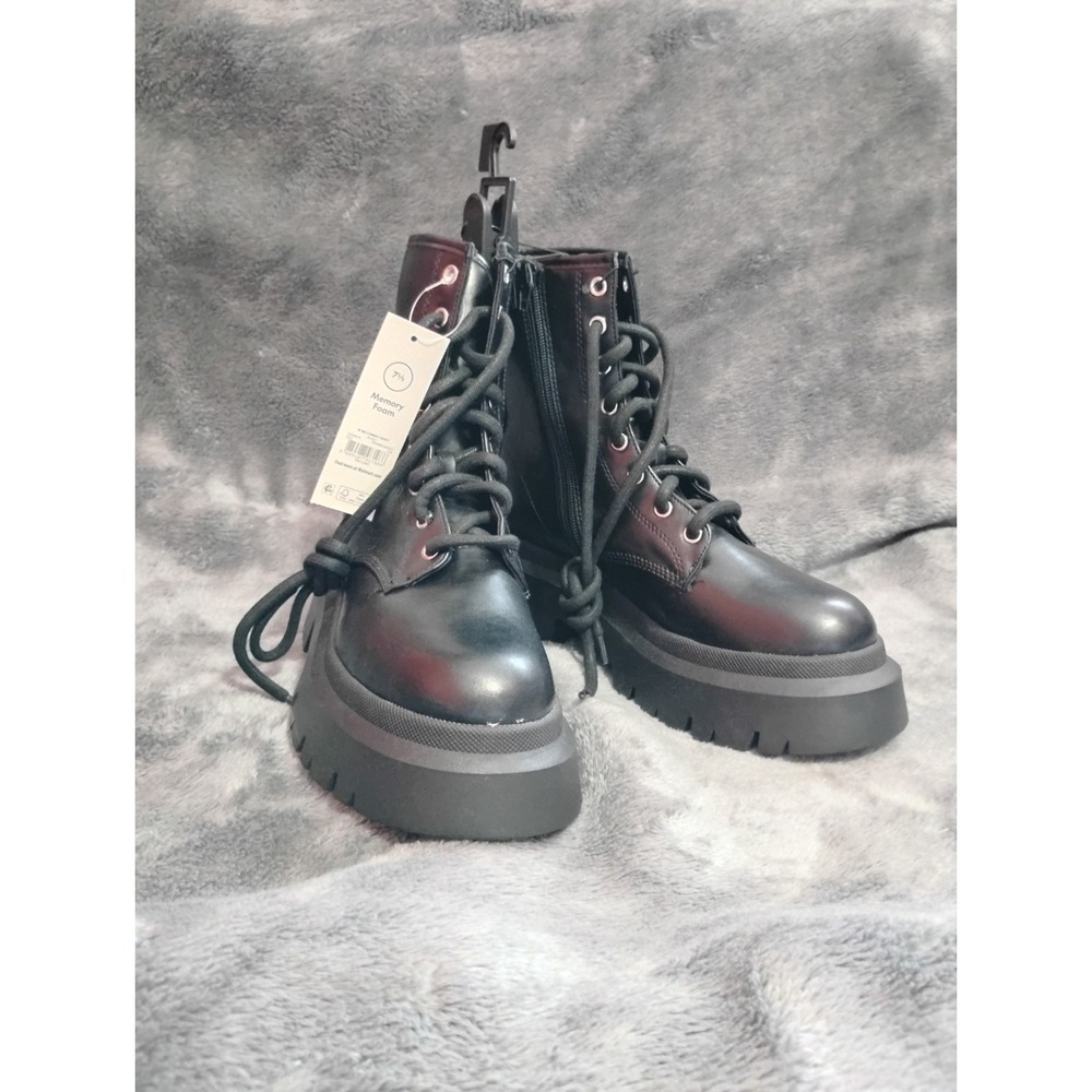 No Boundaries Lug Sole Combat Boots Wide Width Size 7.5 - Picture 3 of 6